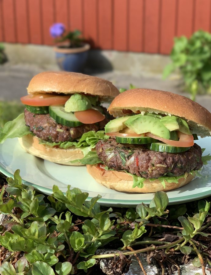 Burger bøffer med grønt