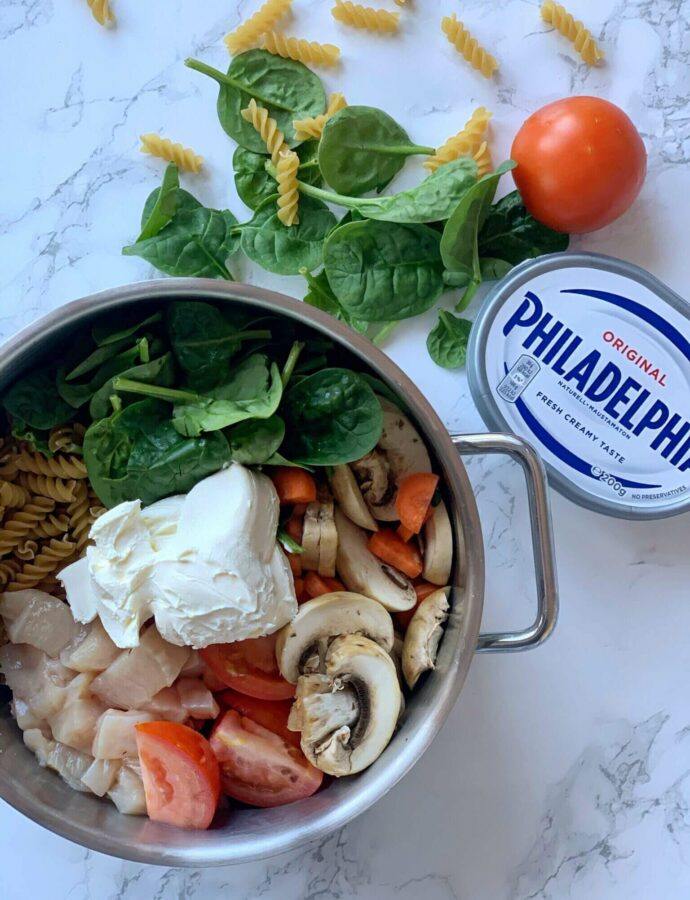 One pot pasta med kylling og Philadelphia