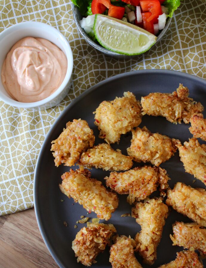 Crispy chicken med chips