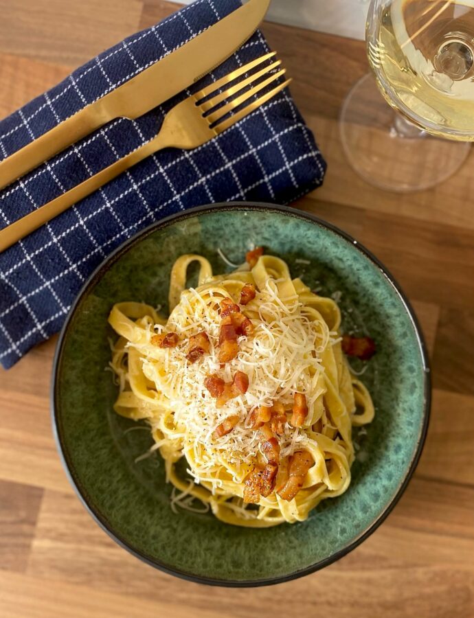 Spaghetti Carbonara med italiensk bacon