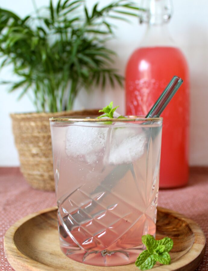 Sommerdrink med rabarber og gingerbeer